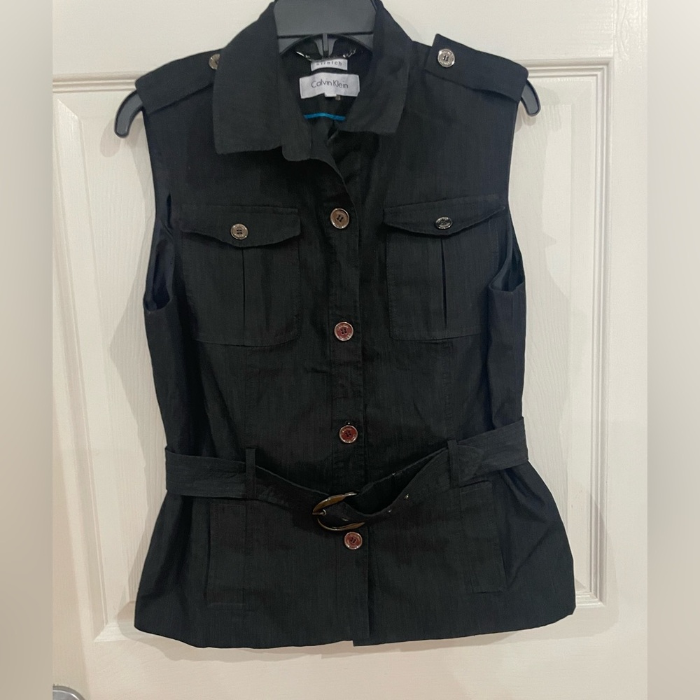 Calvin Klein Black Buttoned Vest